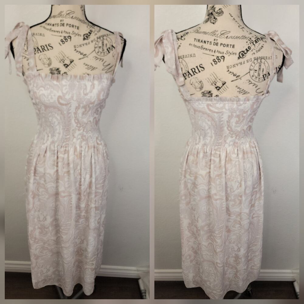 Aritzia Wilfred Women's Golden Hour Floral Midi Dress Sz XS Natural Ecru